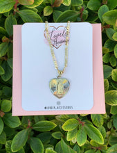 Load image into Gallery viewer, Heart Tri-Color Virgencita Necklace 🤍