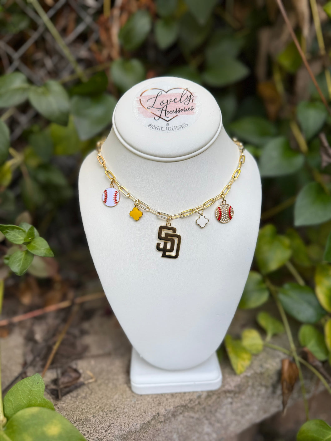 SD Baseball Charm Necklace ✨💛⚾️✨