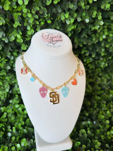Load image into Gallery viewer, SD Día De Los Muertos Necklace 🧡⚾️🩵
