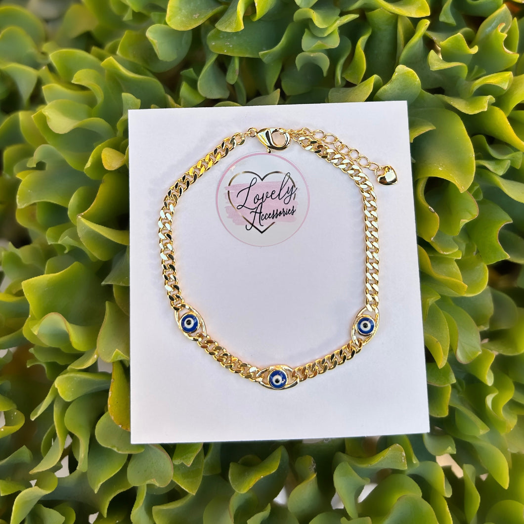Evil Eye Cuban Link Bracelet 🧿
