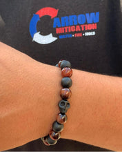 Load image into Gallery viewer, Skull Red Tiger &amp; Onyx Stone Beaded Bracelet

