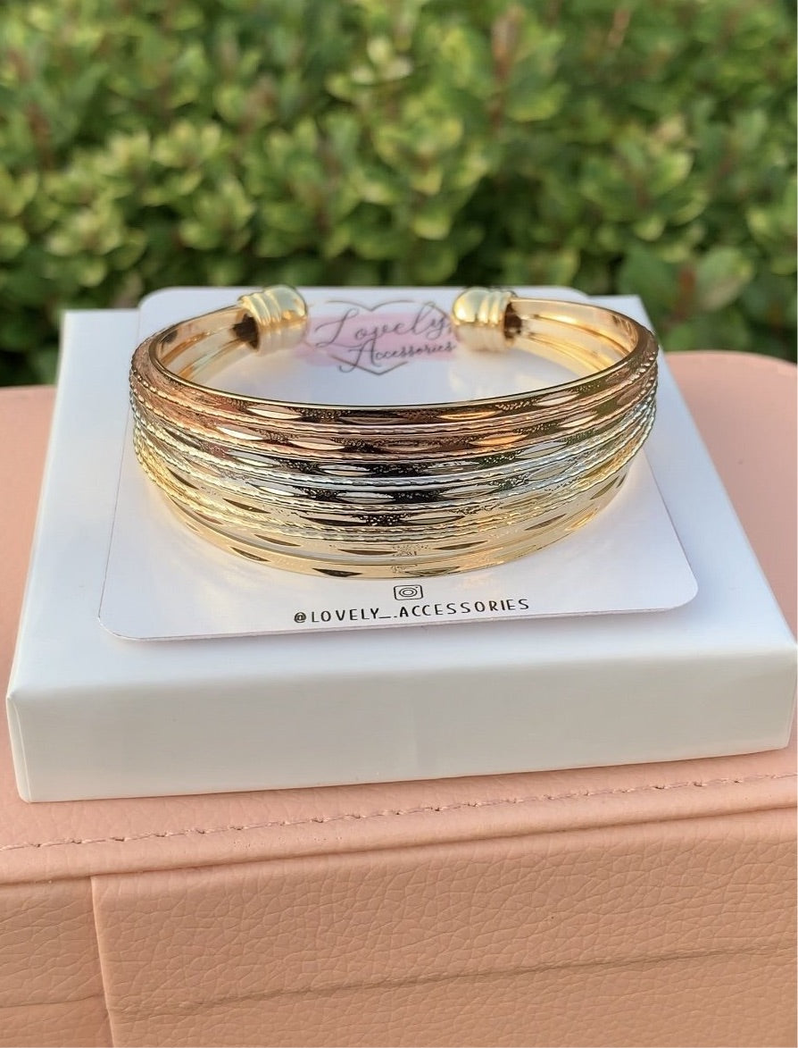 Tri-Color Cuff Bracelet