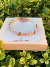 Load image into Gallery viewer, Pink Enamel Cuff Bracelet
