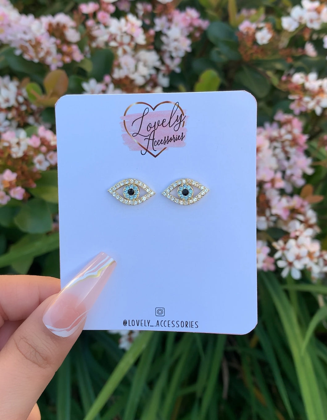Gold Evil Eye Stud Earrings
