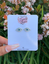 Load image into Gallery viewer, Evil Eye Stud CZ Earrings
