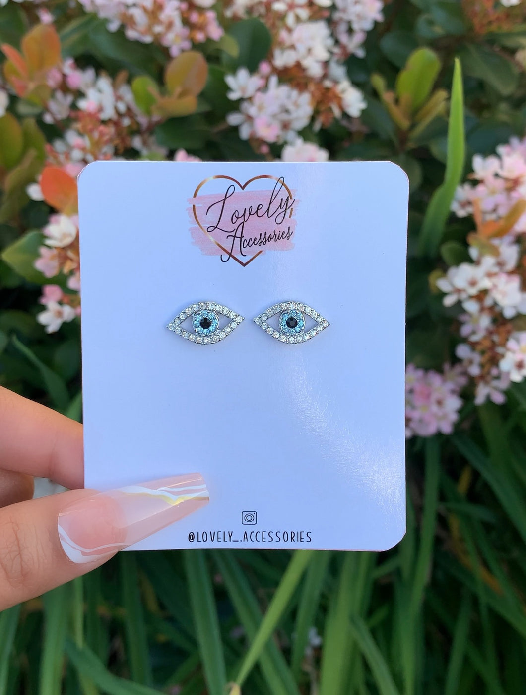Evil Eye Stud CZ Earrings