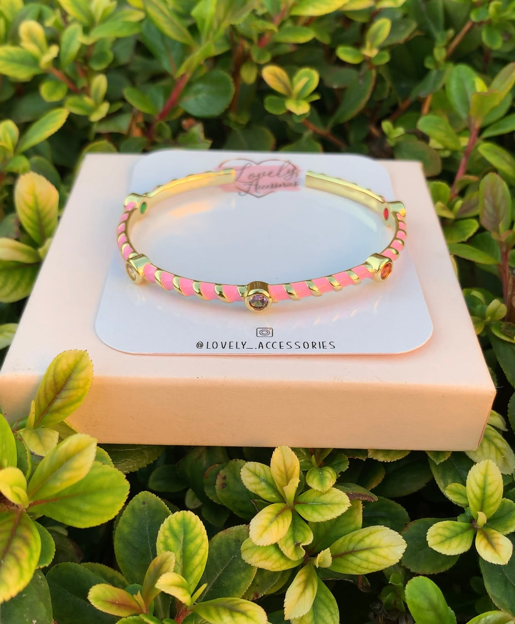 Pink Enamel Cuff Bracelet