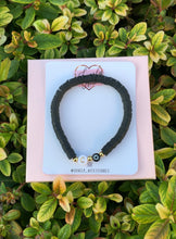 Load image into Gallery viewer, Black Evil Eye Initial Bracelet ✨🧿✨
