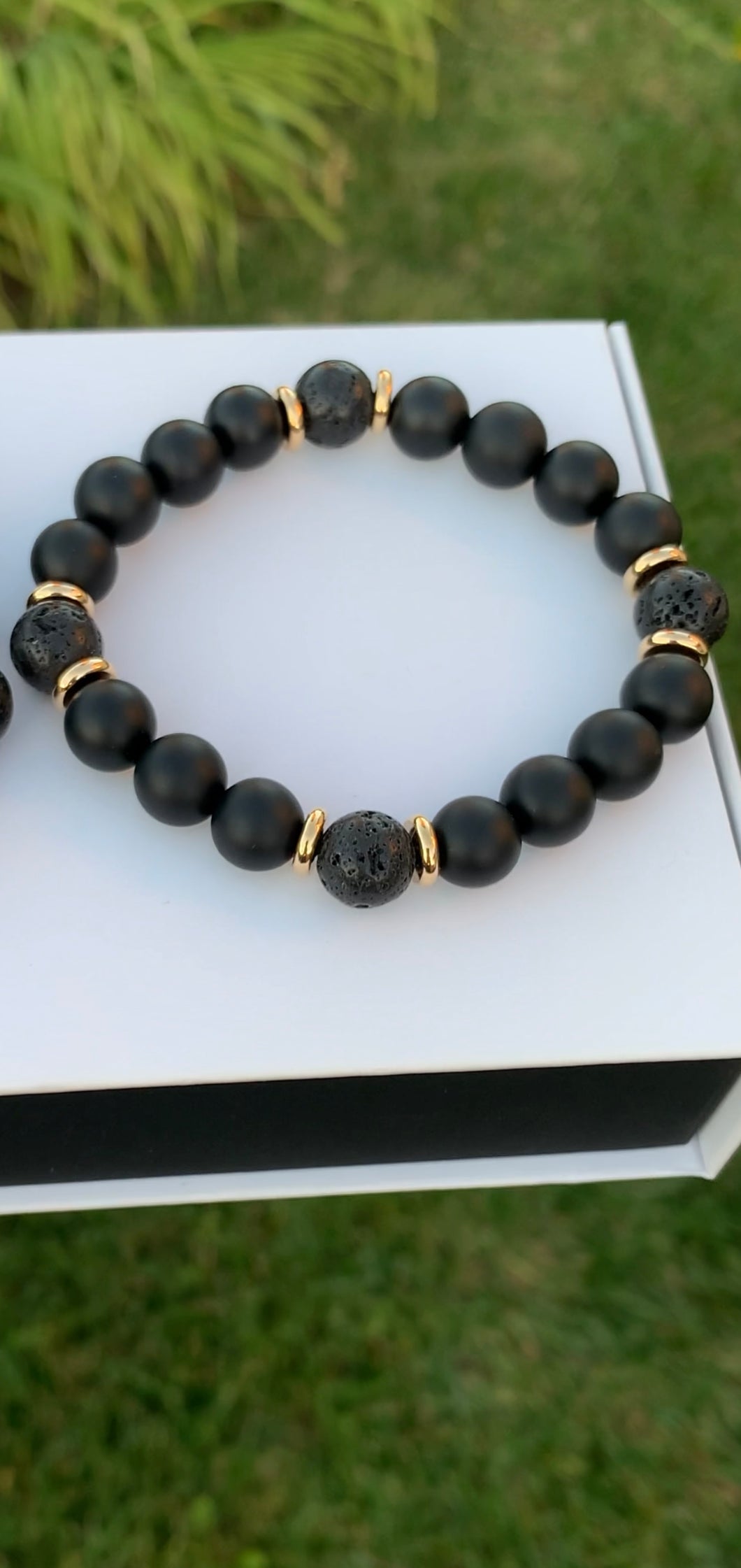 Rock Lava & Onyx Stone Bracelets