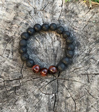 Load image into Gallery viewer, Red Tiger &amp; Black Rock Lava Bracelet
