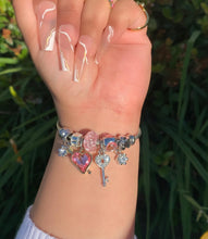 Load image into Gallery viewer, Pink Heart, Key Charm Bracelet
