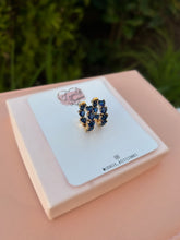 Load image into Gallery viewer, Blue Diamond Heart Earrings ✨
