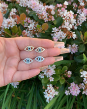 Load image into Gallery viewer, Evil Eye Stud CZ Earrings
