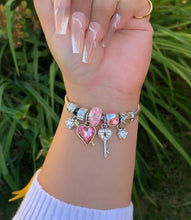 Load image into Gallery viewer, Pink Heart, Key Charm Bracelet
