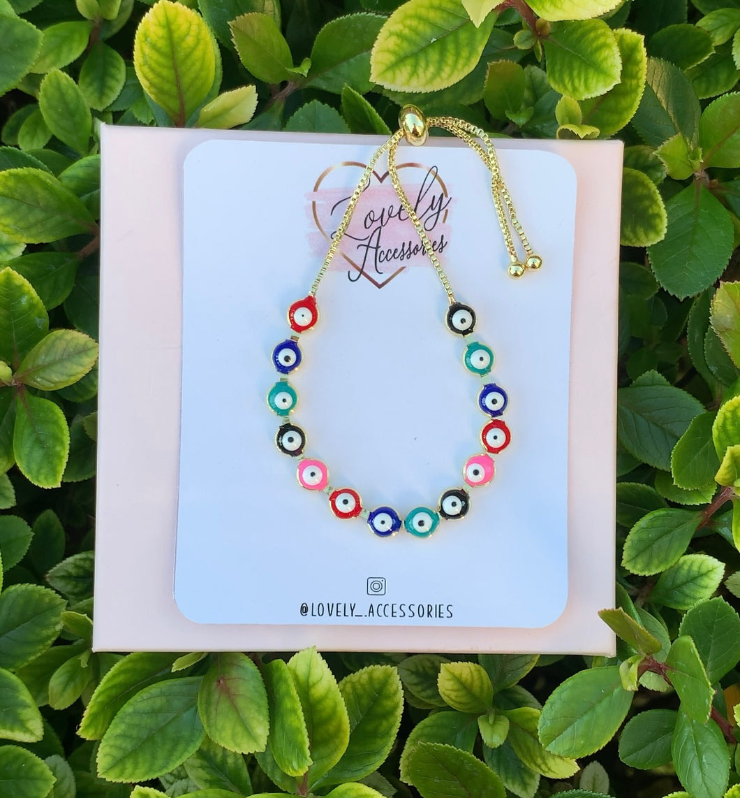 Multicolor Evil Eye Bracelet🌈