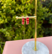 Load image into Gallery viewer, Red Diamond Heart Earrings ✨♥️✨
