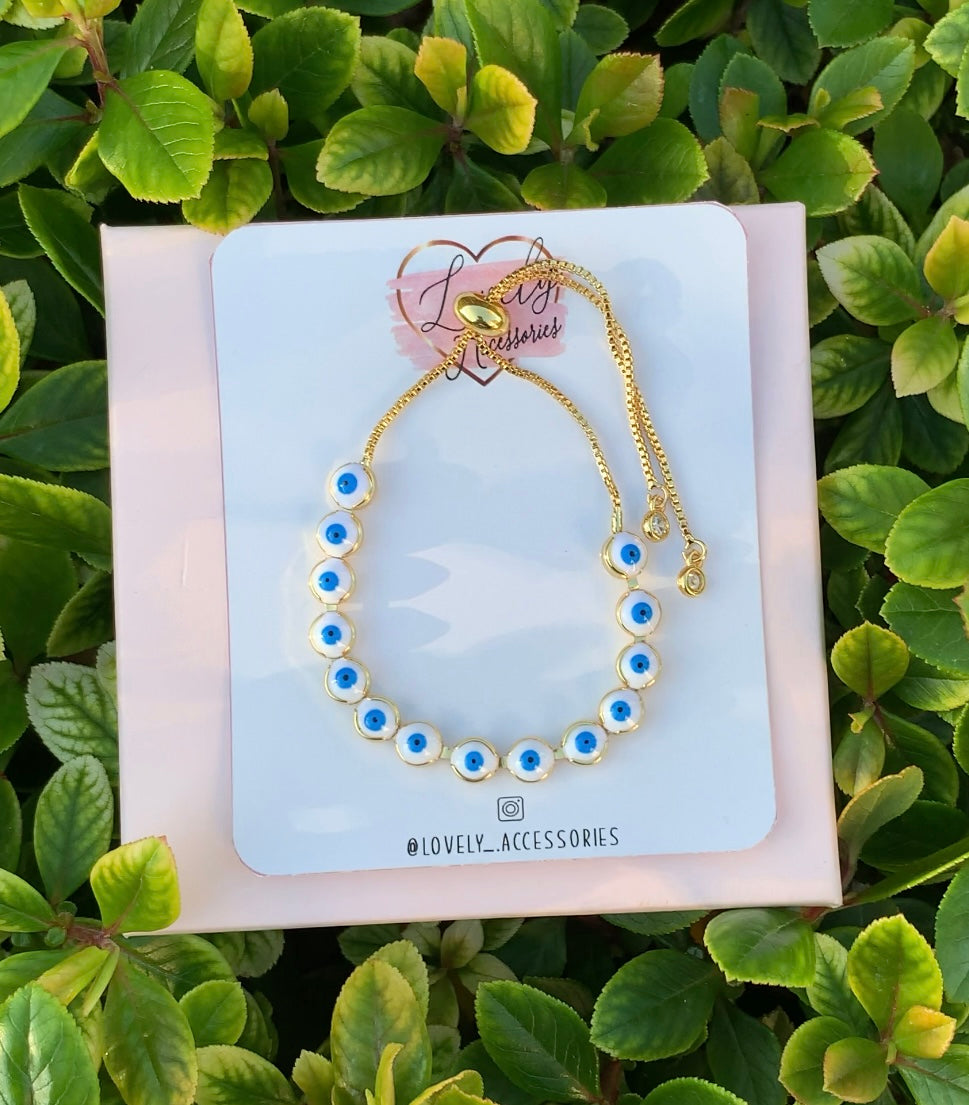 White Evil Eye Bracelet