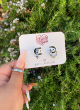 Load image into Gallery viewer, Blue Heart Evil Eye Huggie Earrings✨🧿✨
