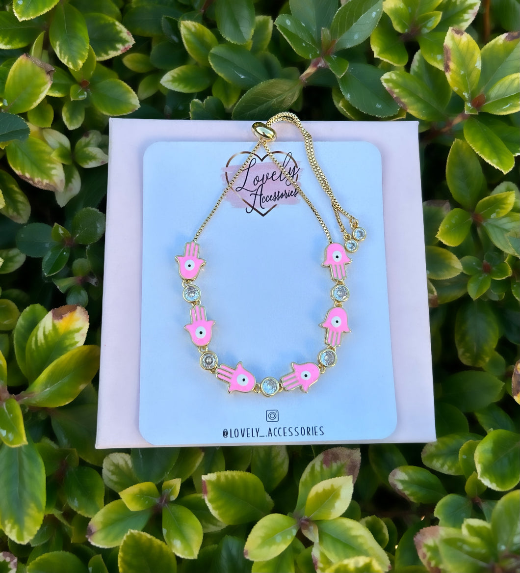 Pink Hamsa Bracelet 🪬