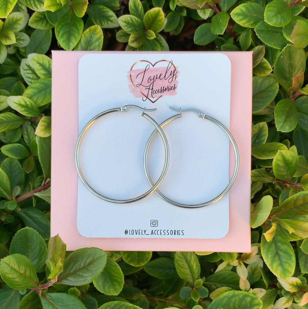 Silver Cali Hoops ☀️