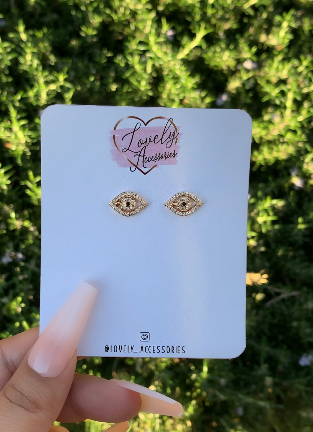 CZ Evil Eye Stud Earrings